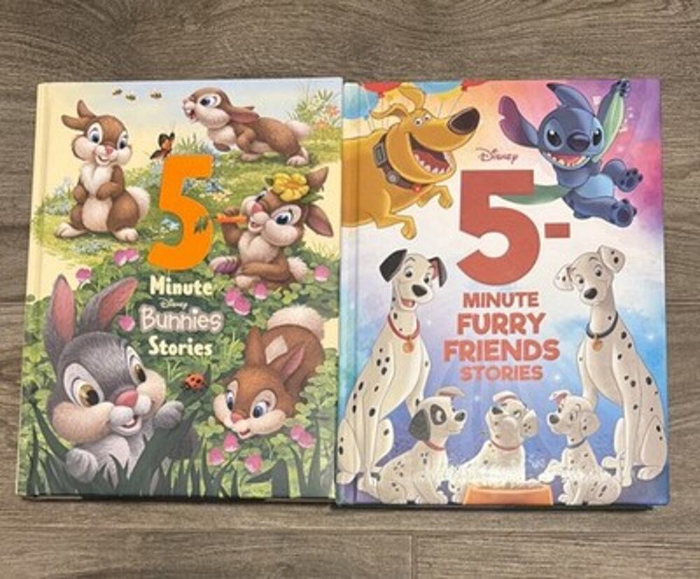 Five Minute Disney children’s Storybook 2 Pack Whimsical Classical Illustration